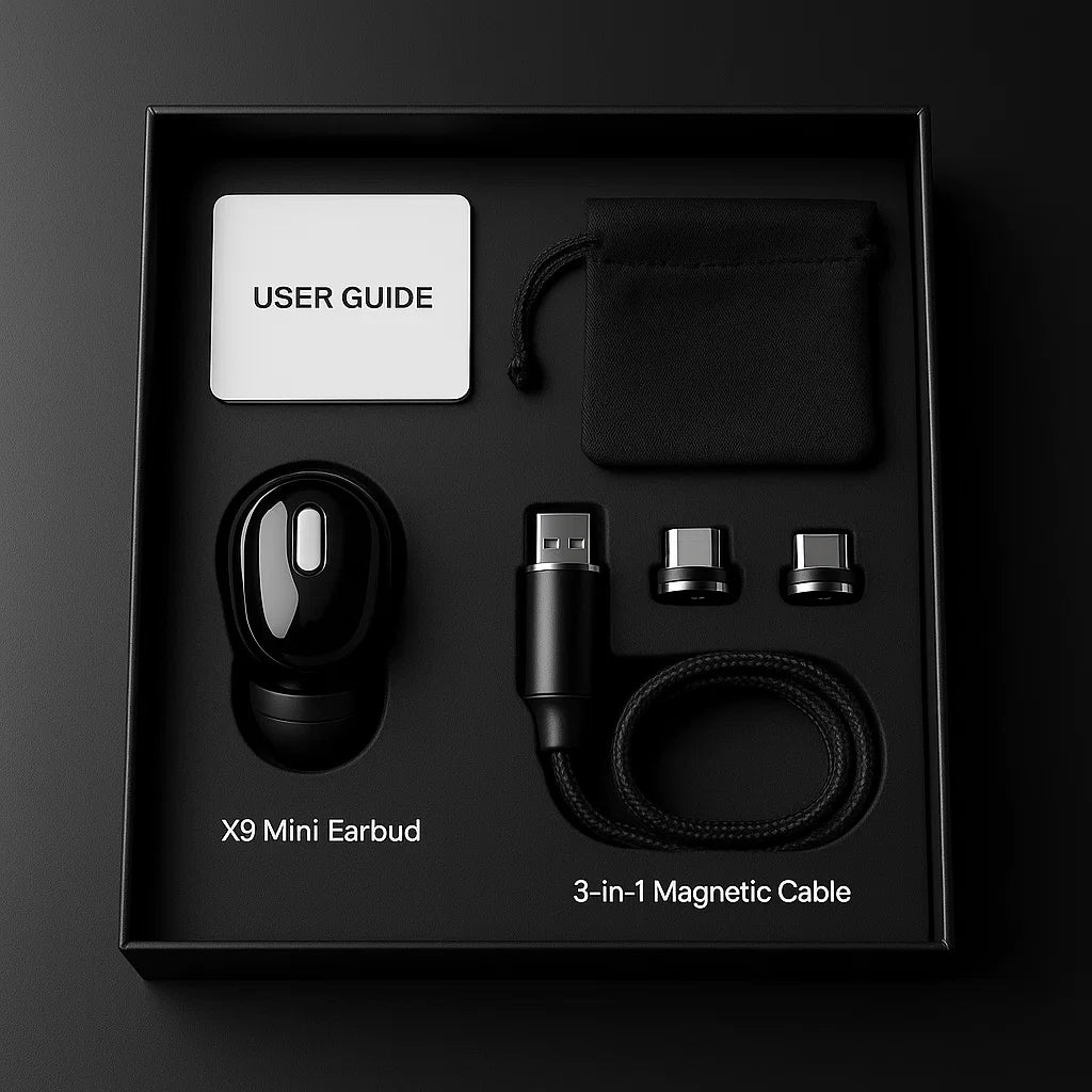 Smart Combo: X9 Mini Bluetooth 5.0 Earbud + 3-in-1 Magnetic Fast Charging Cable (Limited Edition)