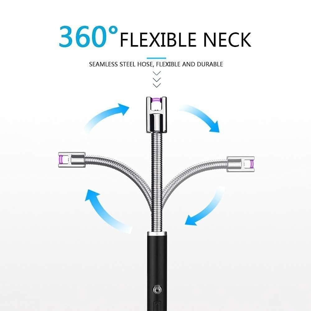 USB Plasma Rechargeable Electric Lighter – Flexible Neck, Flameless & Windproof Design