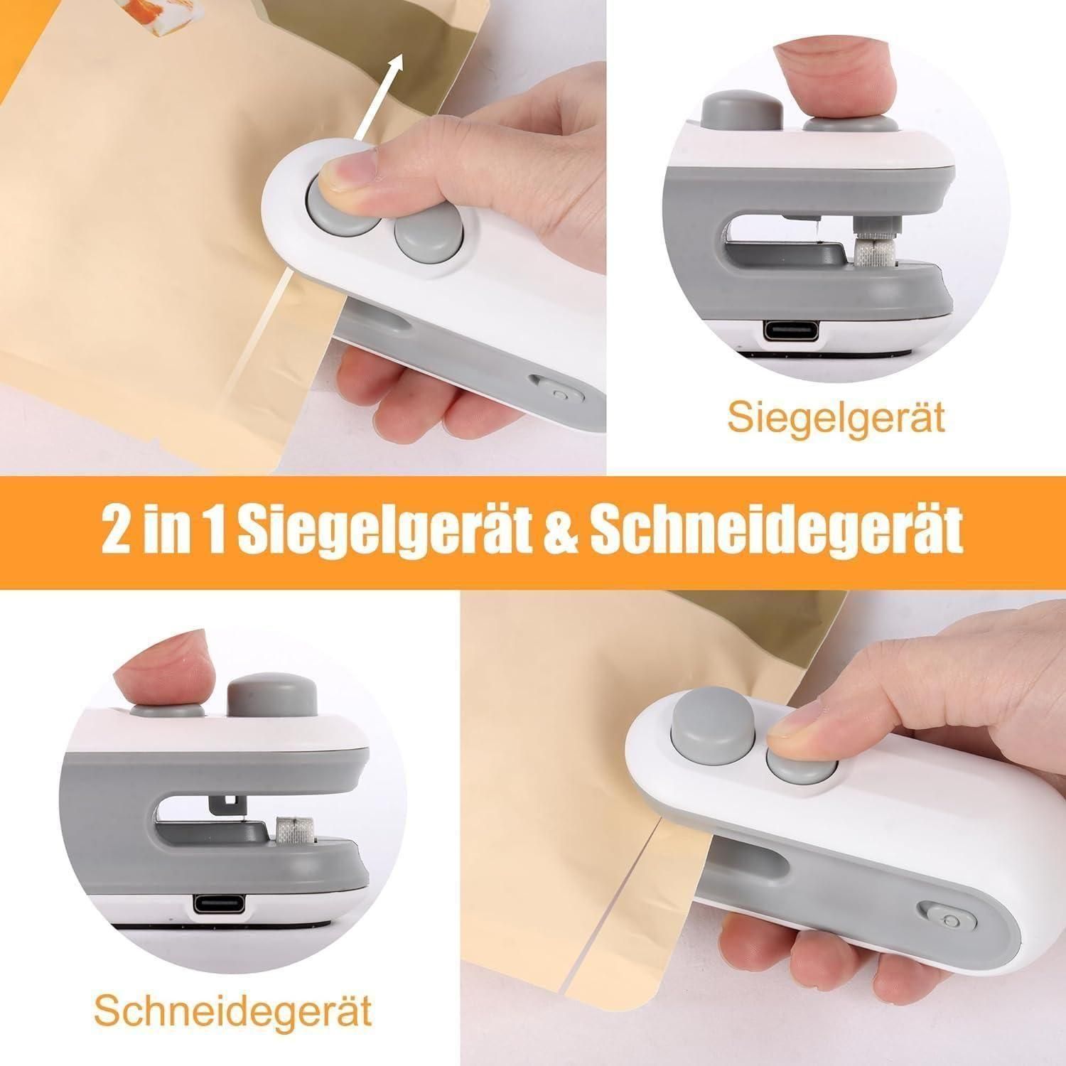 Portable Mini Sealing Machine 2 in 1 USB Rechargeable Magnetic Bag Sealer Heat Seal with Cutter - DailyFixx 