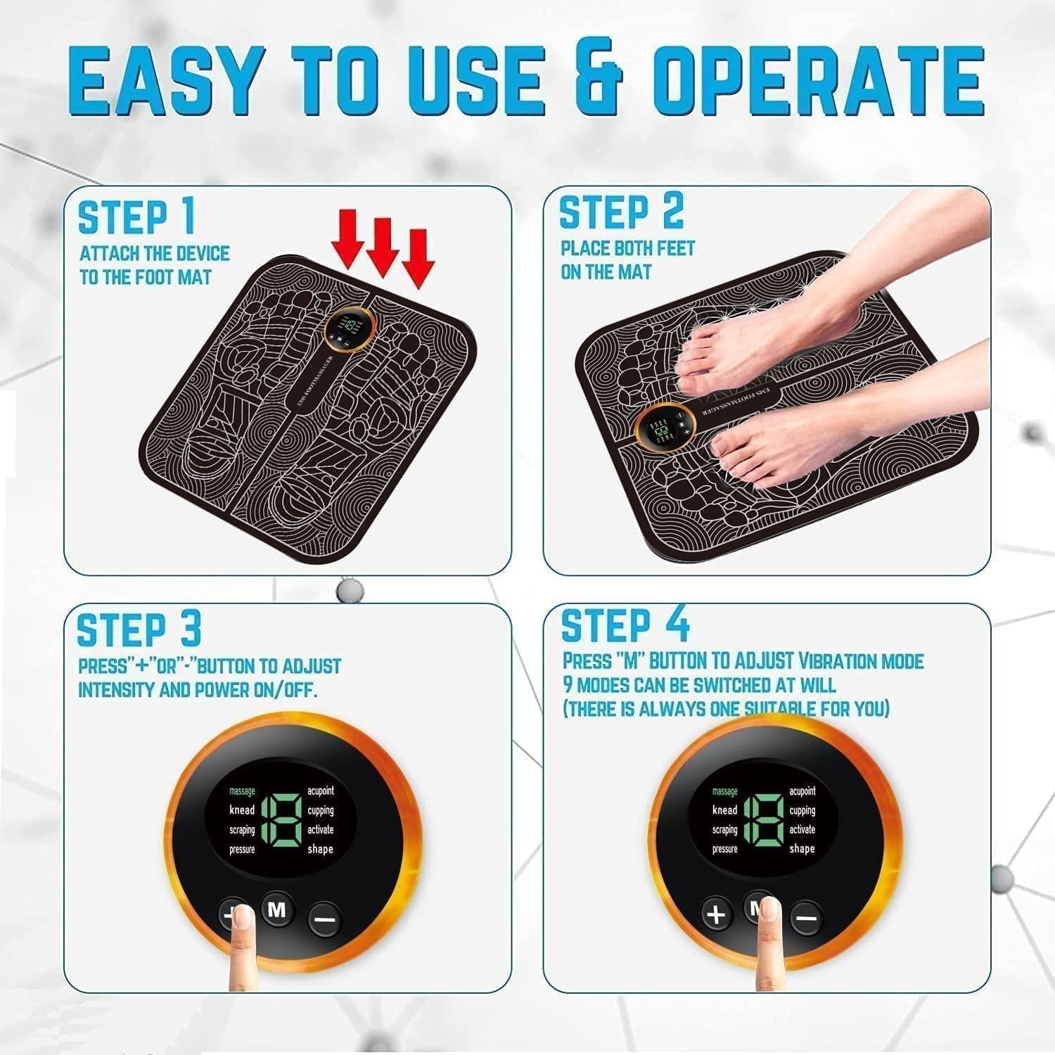 Foot Massage Pain Reliever, Wireless Electric EMS Massage Machine - DailyFixx 