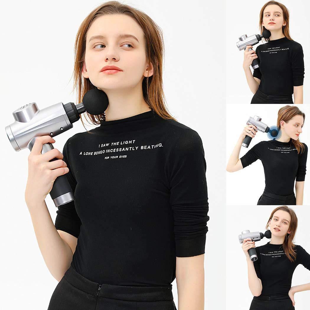 Deep Tissue Muscle Massage Gun – Cordless Percussion Massager with 4 Heads & 6 Speeds - DailyFixx 