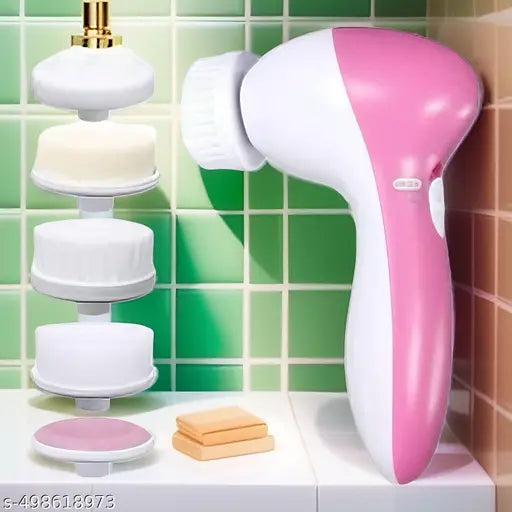 5 in 1 Electric Facial Cleaner & Face Massager for Women – Deep Cleansing & Skin Therapy Tool - DailyFixx 