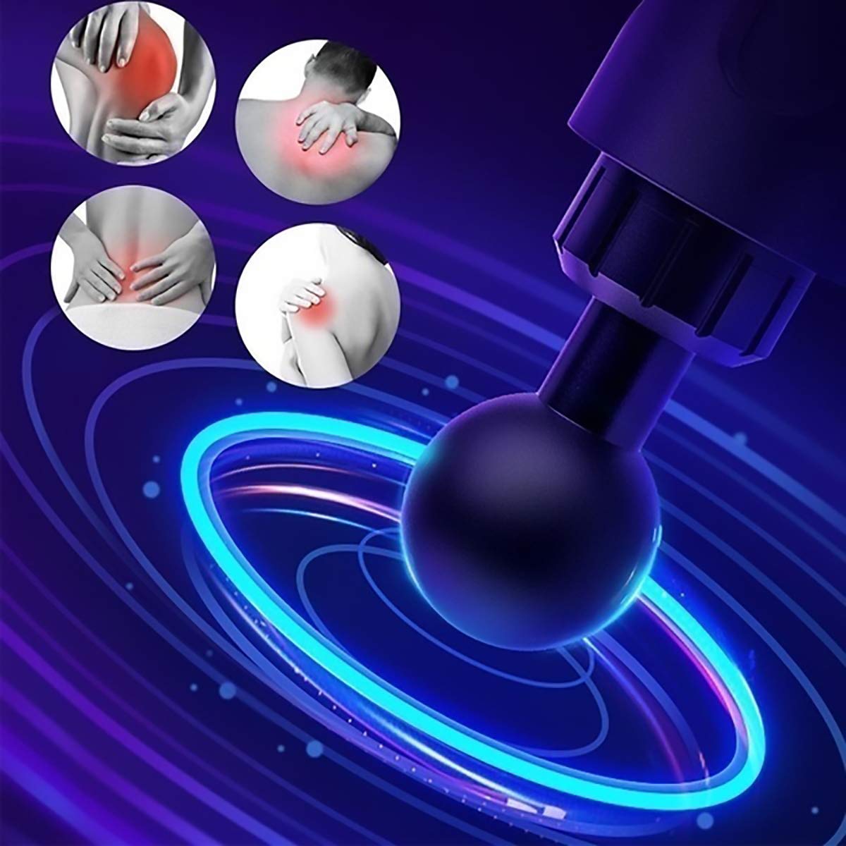 Deep Tissue Muscle Massage Gun – Cordless Percussion Massager with 4 Heads & 6 Speeds - DailyFixx 
