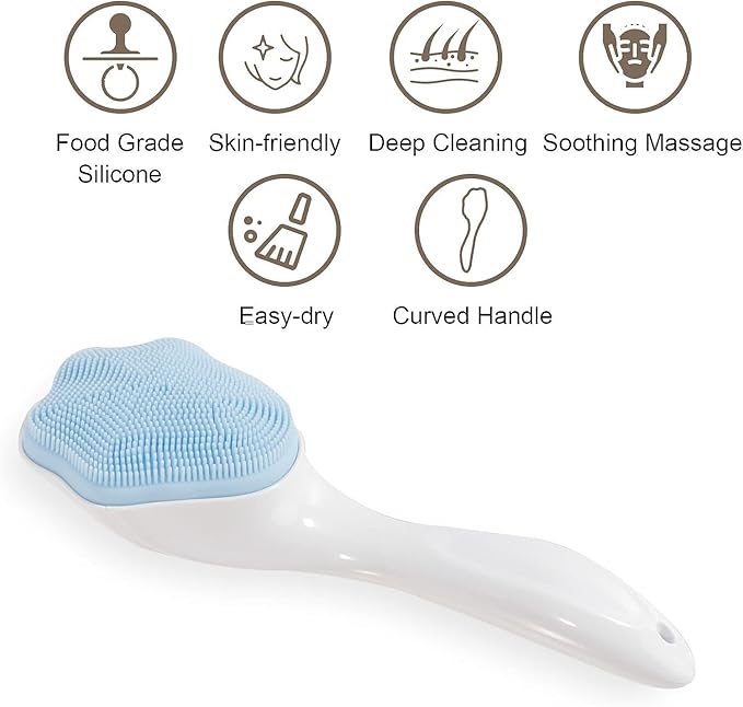 Soft Silicone Face Cleansing Brush – Manual Waterproof Facial Scrubber for Deep Cleaning & Exfoliation - DailyFixx 