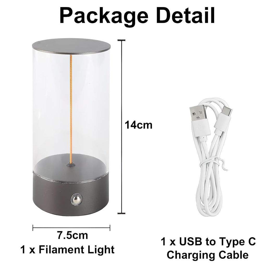 Minimalist Magnetic Filament Touch Lamp – Rechargeable LED Desk & Night Light - DailyFixx 