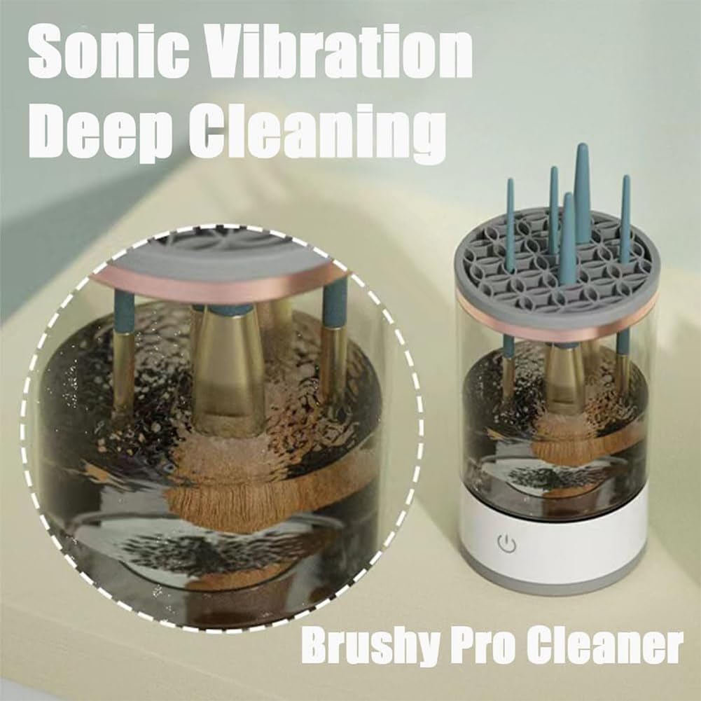 2-in-1 Electric Makeup Brush Cleaner – Deep Clean & Dry in Seconds | For All Brush Sizes | Portable, USB Powered