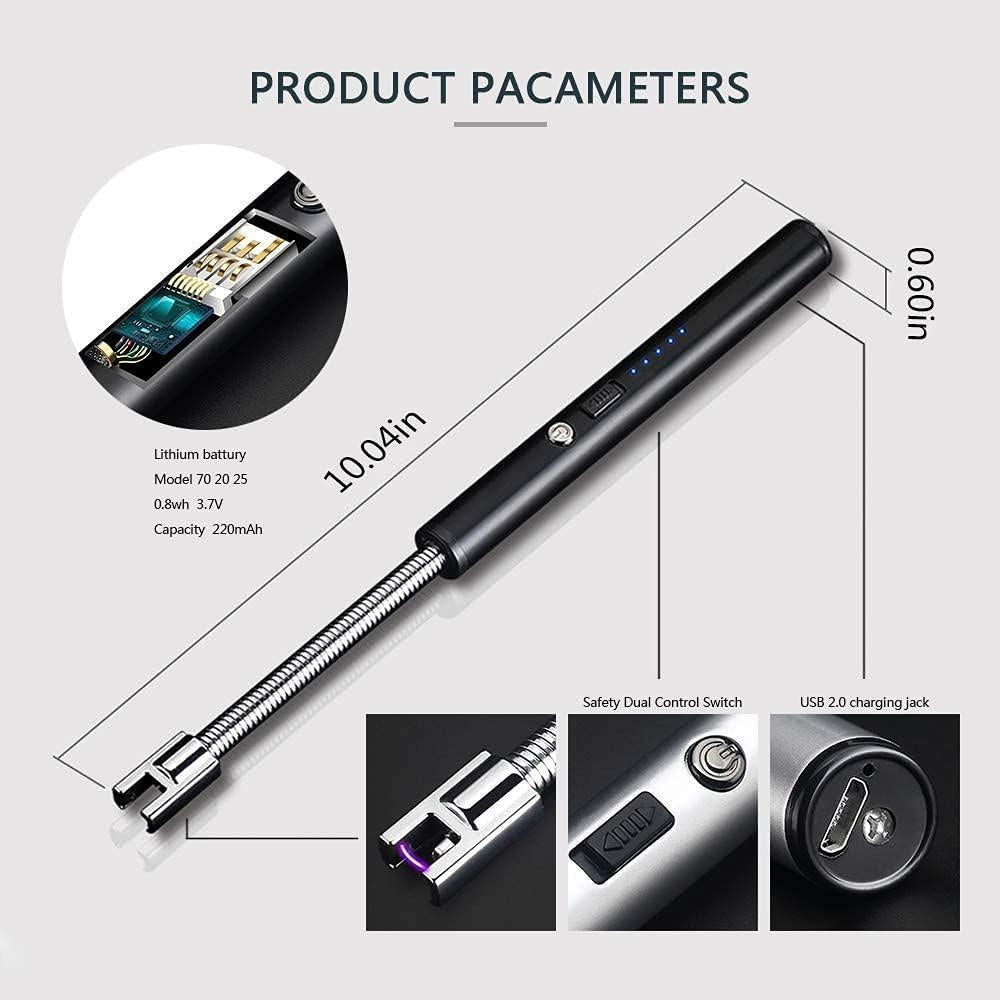USB Plasma Rechargeable Electric Lighter – Flexible Neck, Flameless & Windproof Design