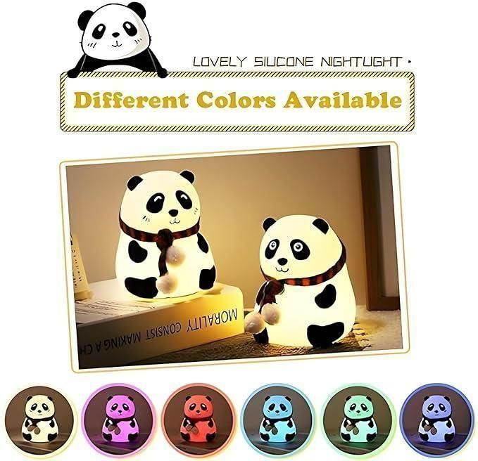 Panda 7-color Led Silicone Touch Lamp (1 Pc)