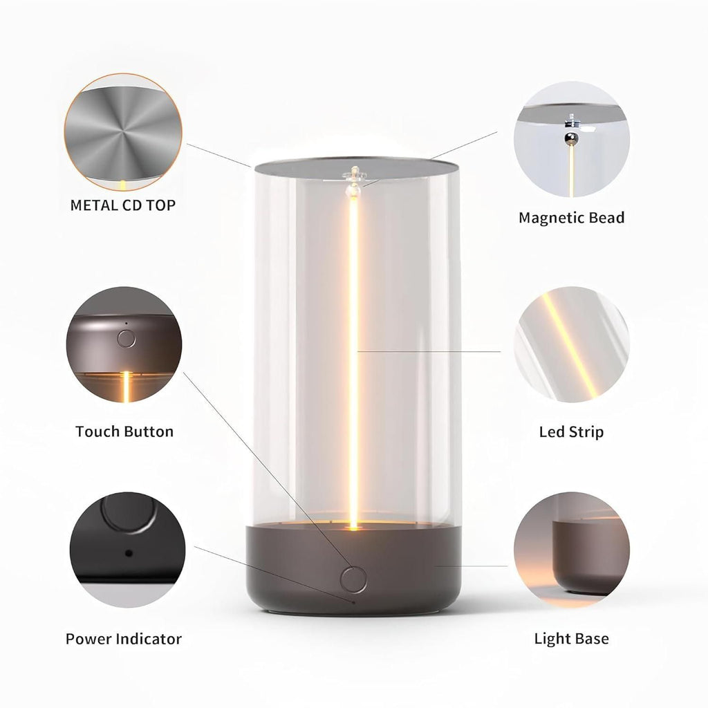 Minimalist Magnetic Filament Touch Lamp – Rechargeable LED Desk & Night Light - DailyFixx 