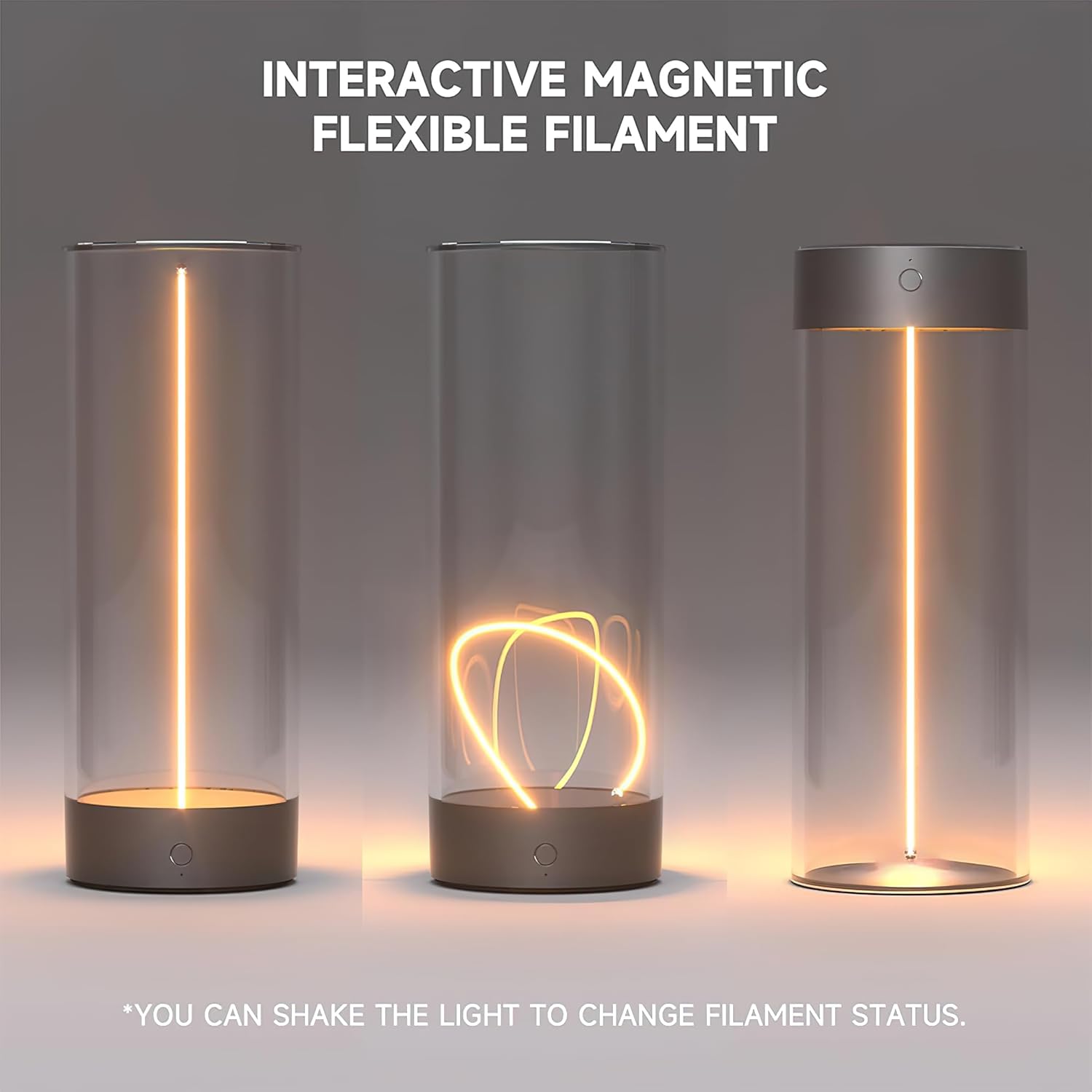 Minimalist Magnetic Filament Touch Lamp – Rechargeable LED Desk & Night Light - DailyFixx 