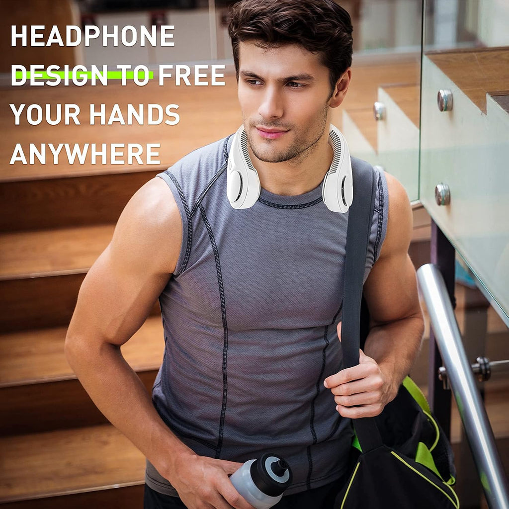 Portable Bladeless Neck Fan – USB Rechargeable, 360° Cooling, Hands-Free Wearable Fan - DailyFixx 