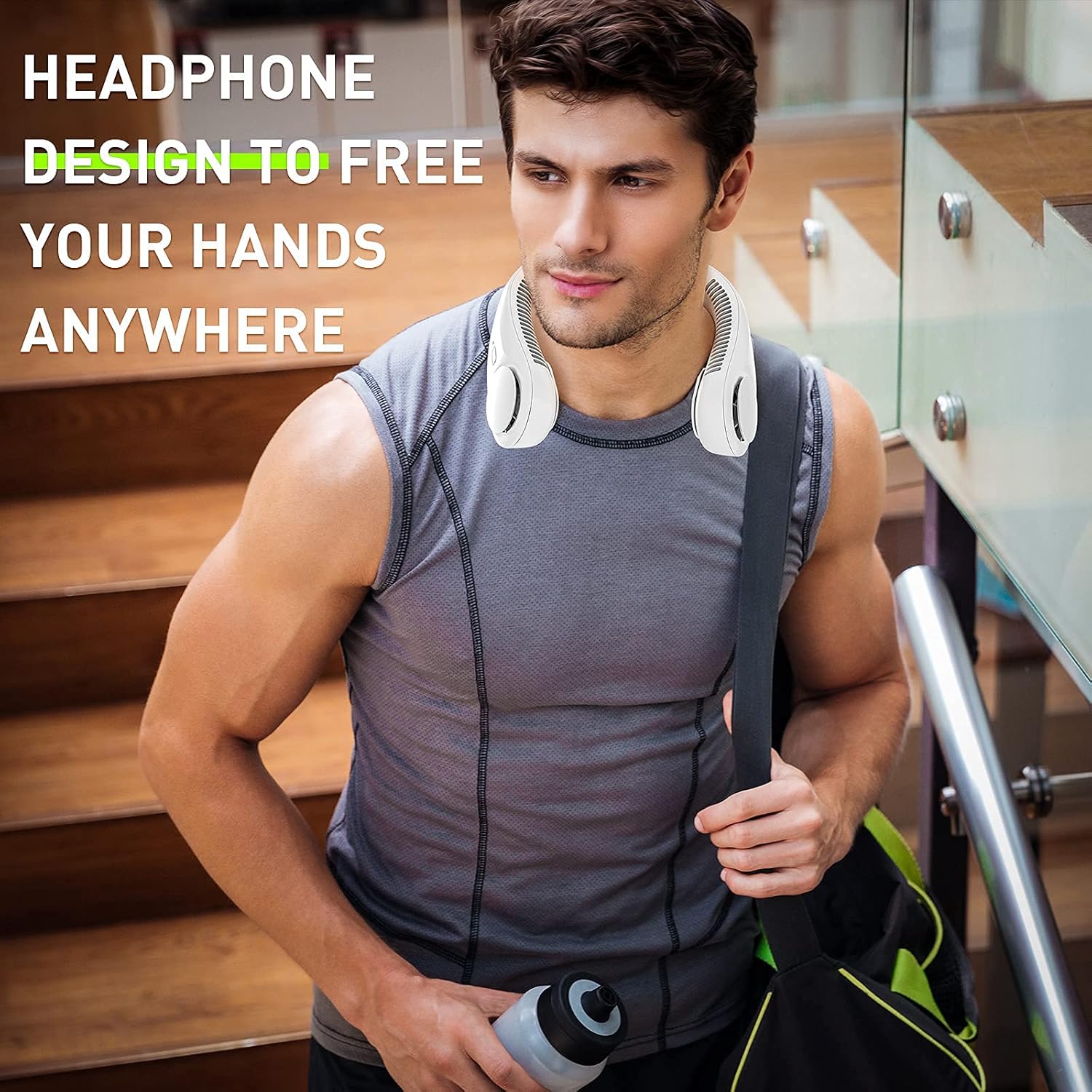 Portable Bladeless Neck Fan – USB Rechargeable, 360° Cooling, Hands-Free Wearable Fan - DailyFixx 