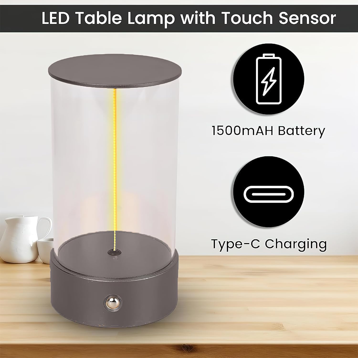 Minimalist Magnetic Filament Touch Lamp – Rechargeable LED Desk & Night Light - DailyFixx 