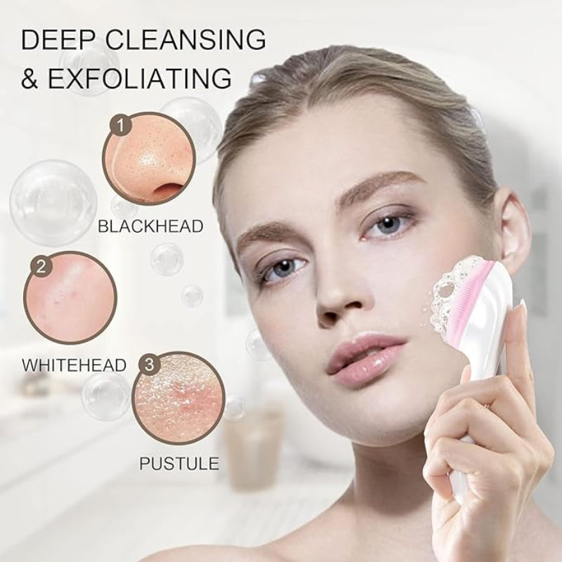 Soft Silicone Face Cleansing Brush – Manual Waterproof Facial Scrubber for Deep Cleaning & Exfoliation - DailyFixx 