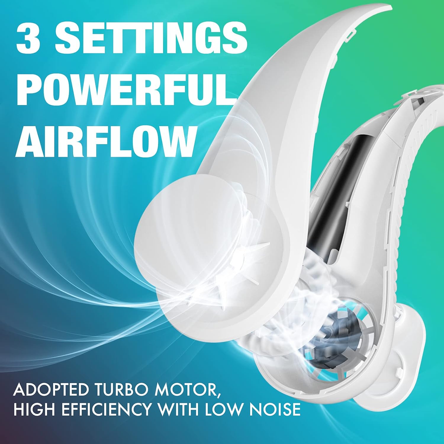 Portable Bladeless Neck Fan – USB Rechargeable, 360° Cooling, Hands-Free Wearable Fan - DailyFixx 