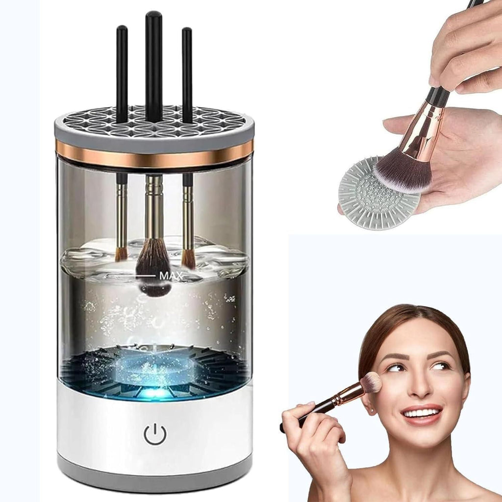 2-in-1 Electric Makeup Brush Cleaner – Deep Clean & Dry in Seconds | For All Brush Sizes | Portable, USB Powered