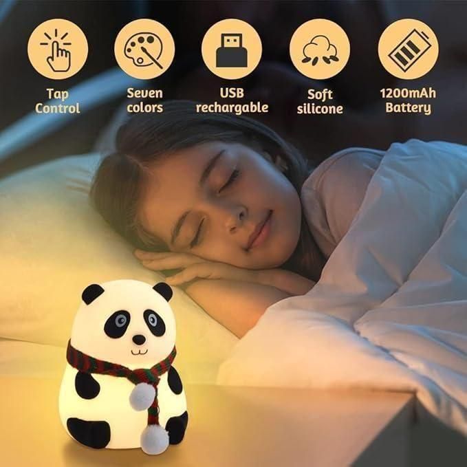 Panda 7-color Led Silicone Touch Lamp (1 Pc)
