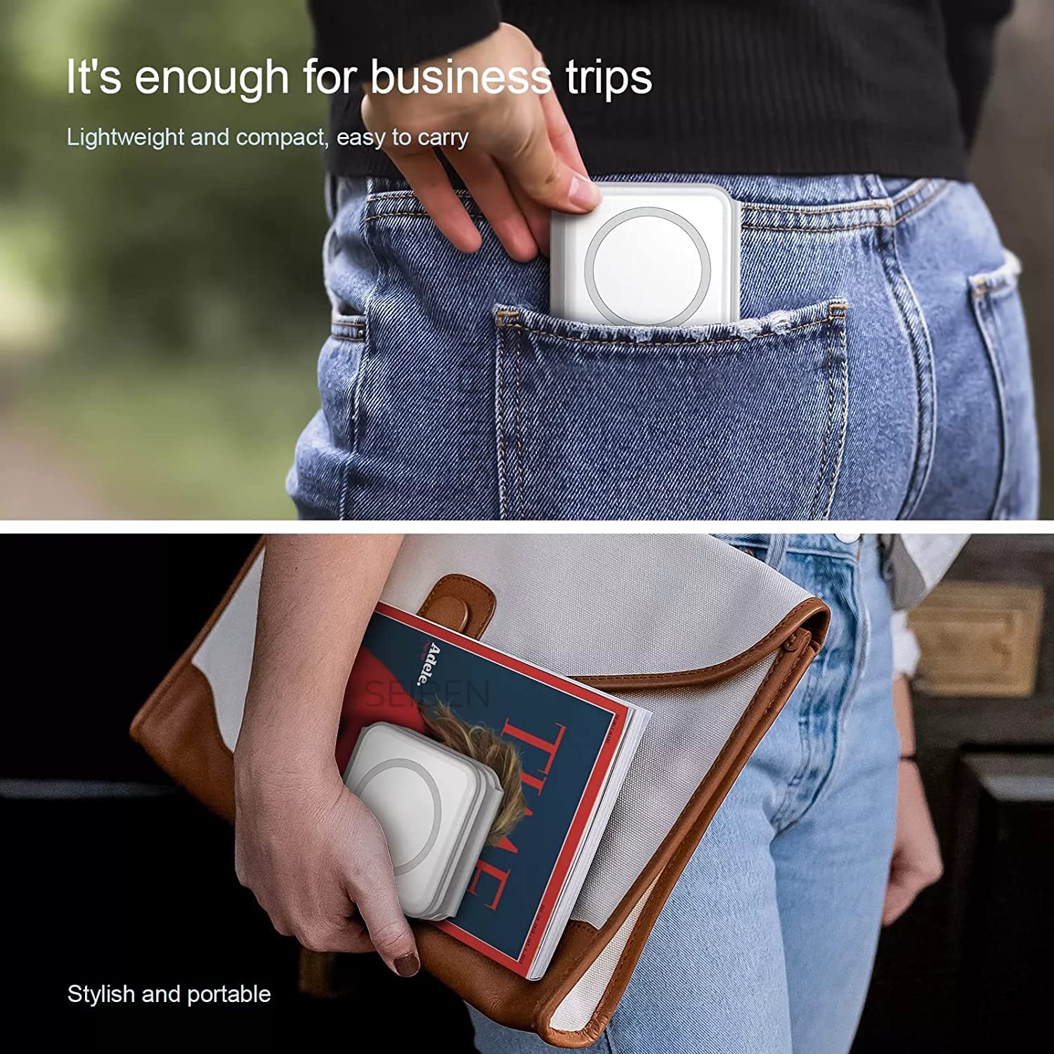 SEIBEN MagStyle™ Pearl – 3-in-1 Magnetic Foldable MagSafe Wireless Charger for iPhone, AirPods & Apple Watch (23W | USB-C | Pearl White) - DailyFixx 