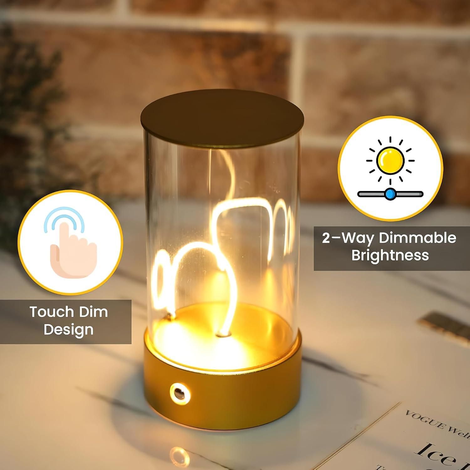 Minimalist Magnetic Filament Touch Lamp – Rechargeable LED Desk & Night Light - DailyFixx 