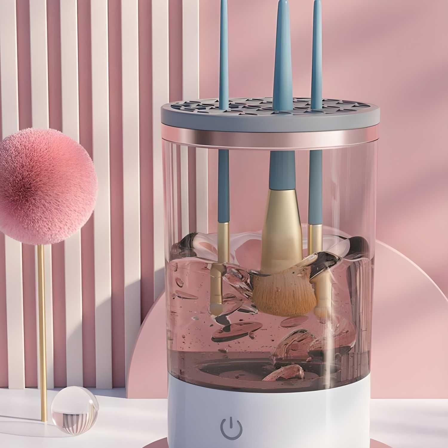2-in-1 Electric Makeup Brush Cleaner – Deep Clean & Dry in Seconds | For All Brush Sizes | Portable, USB Powered