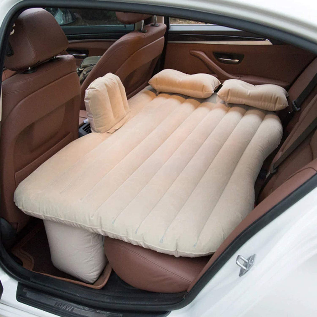 Car Inflatable Bed With 2 Pillows   Air Pump (Portable) For Travel Camping Vacation  Polyester Inflatable Travel Car Bed Air Sofa
