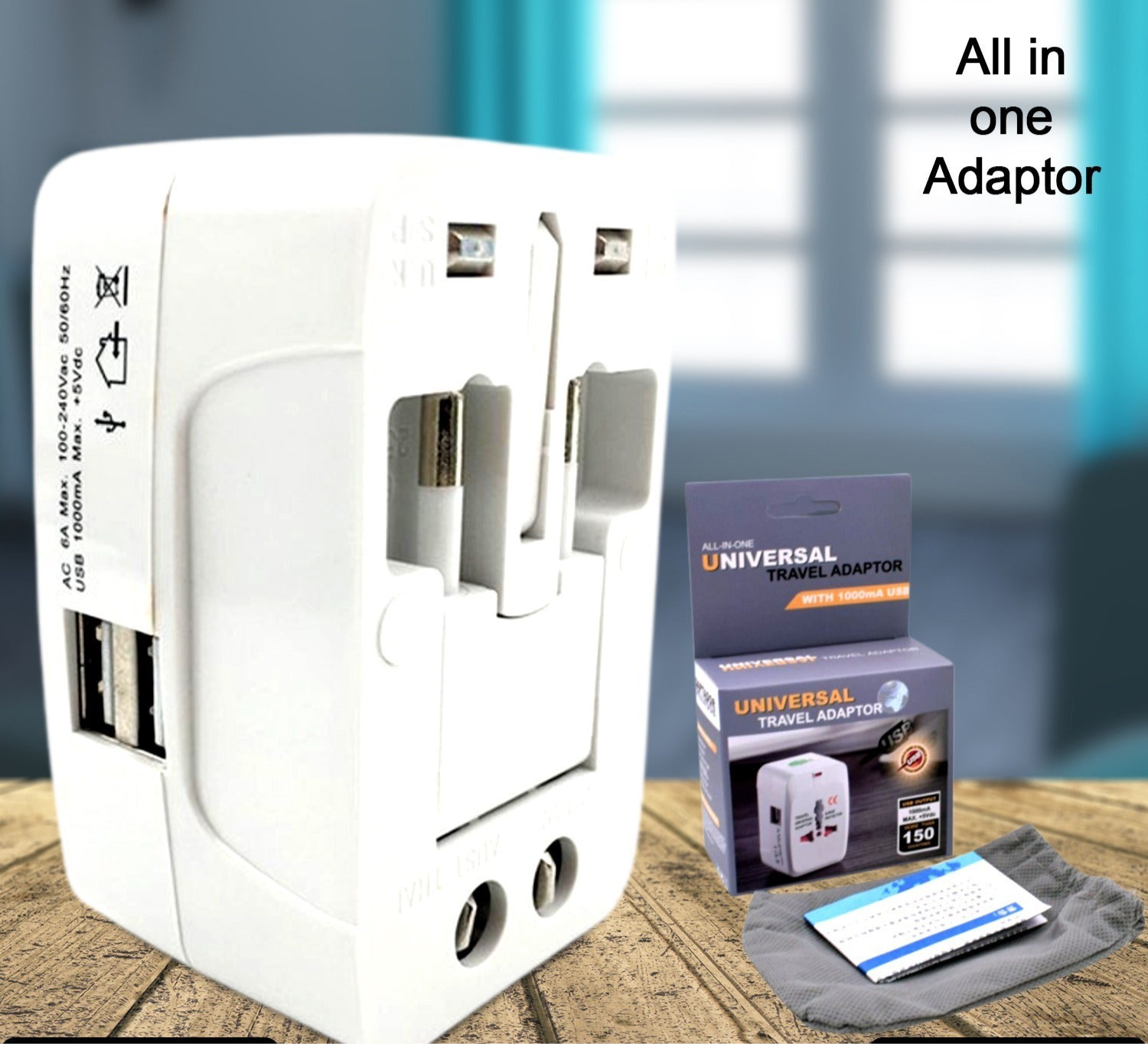12671 All-in-one Universal Worldwide Travelling Ac Adaptor Plug (Au  Uk  Us  Eu) International Power Charger Electric Usb Power Plug Socket Adapter Converter (1 Pc)