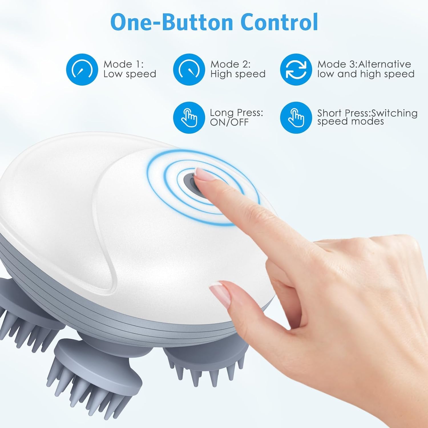 Electric Scalp Massager &  Pet Massager with 4 Kneading Heads – Rechargeable, Waterproof & Pet-Friendly