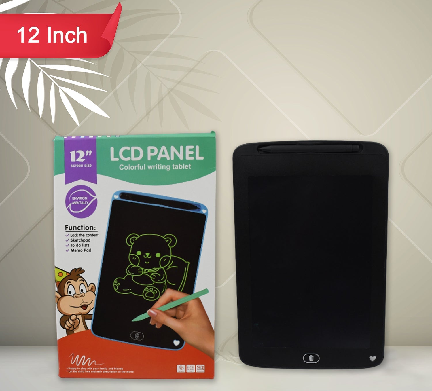 1412a Portable Lcd Writing Board Slate Drawing Record Notes Digital Notepad With Pen Handwriting Pad Paperless Graphic Tablet For Kids 12 Inch