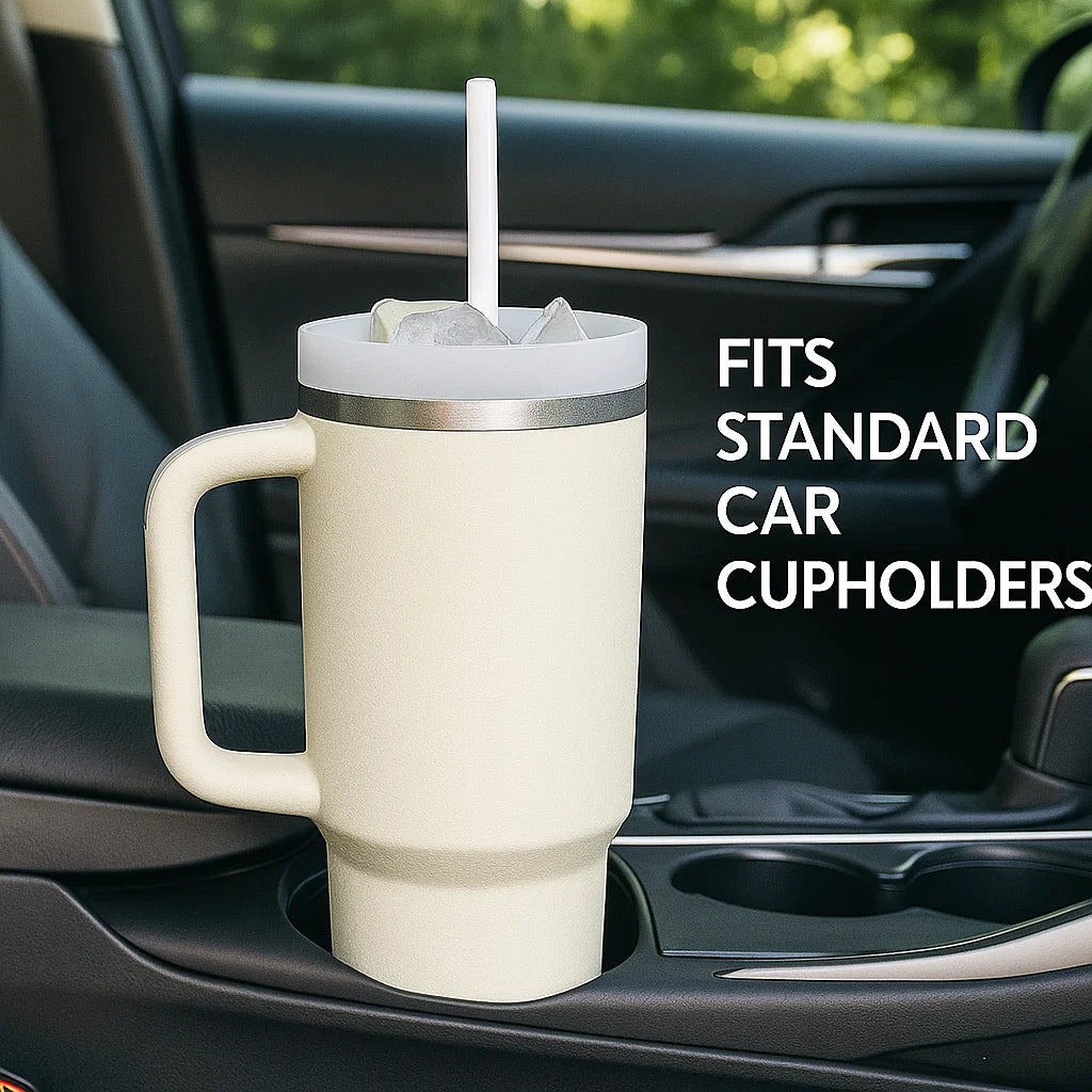 DailyFixx Premium Insulated Tumbler – 40oz | Spill-Proof | Hot & Cold | With Straw & Comfort Grip