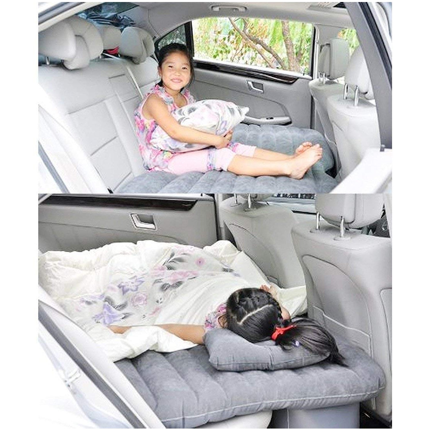 Car Inflatable Bed With 2 Pillows   Air Pump (Portable) For Travel Camping Vacation  Polyester Inflatable Travel Car Bed Air Sofa