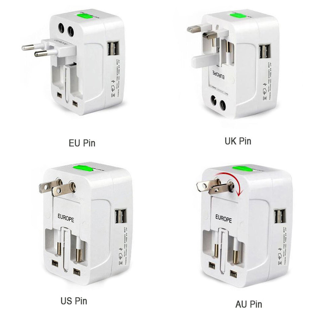 12671 All-in-one Universal Worldwide Travelling Ac Adaptor Plug (Au  Uk  Us  Eu) International Power Charger Electric Usb Power Plug Socket Adapter Converter (1 Pc) - DailyFixx 
