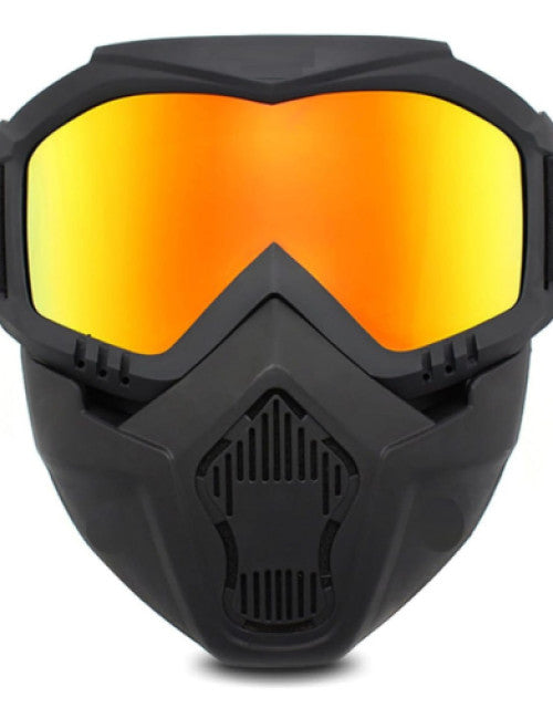 Goggle Mask Anti Scratch UV Protective Open Face & Eyewear Windproof Dirt Shield Adjustable Strap Soft Foam Padded Detachable - DailyFixx 