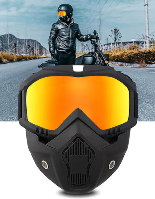 Goggle Mask Anti Scratch UV Protective Open Face & Eyewear Windproof Dirt Shield Adjustable Strap Soft Foam Padded Detachable - DailyFixx 