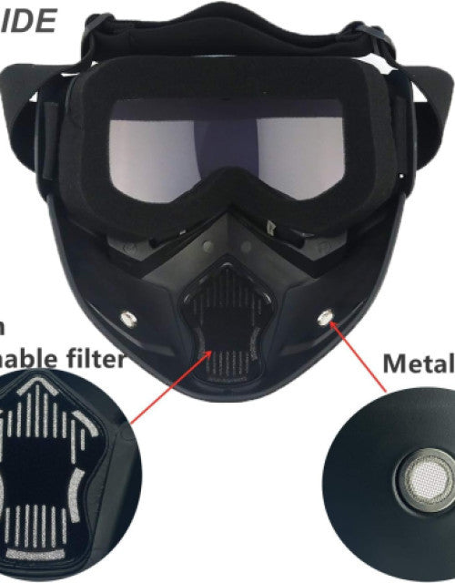Goggle Mask Anti Scratch UV Protective Open Face & Eyewear Windproof Dirt Shield Adjustable Strap Soft Foam Padded Detachable - DailyFixx 