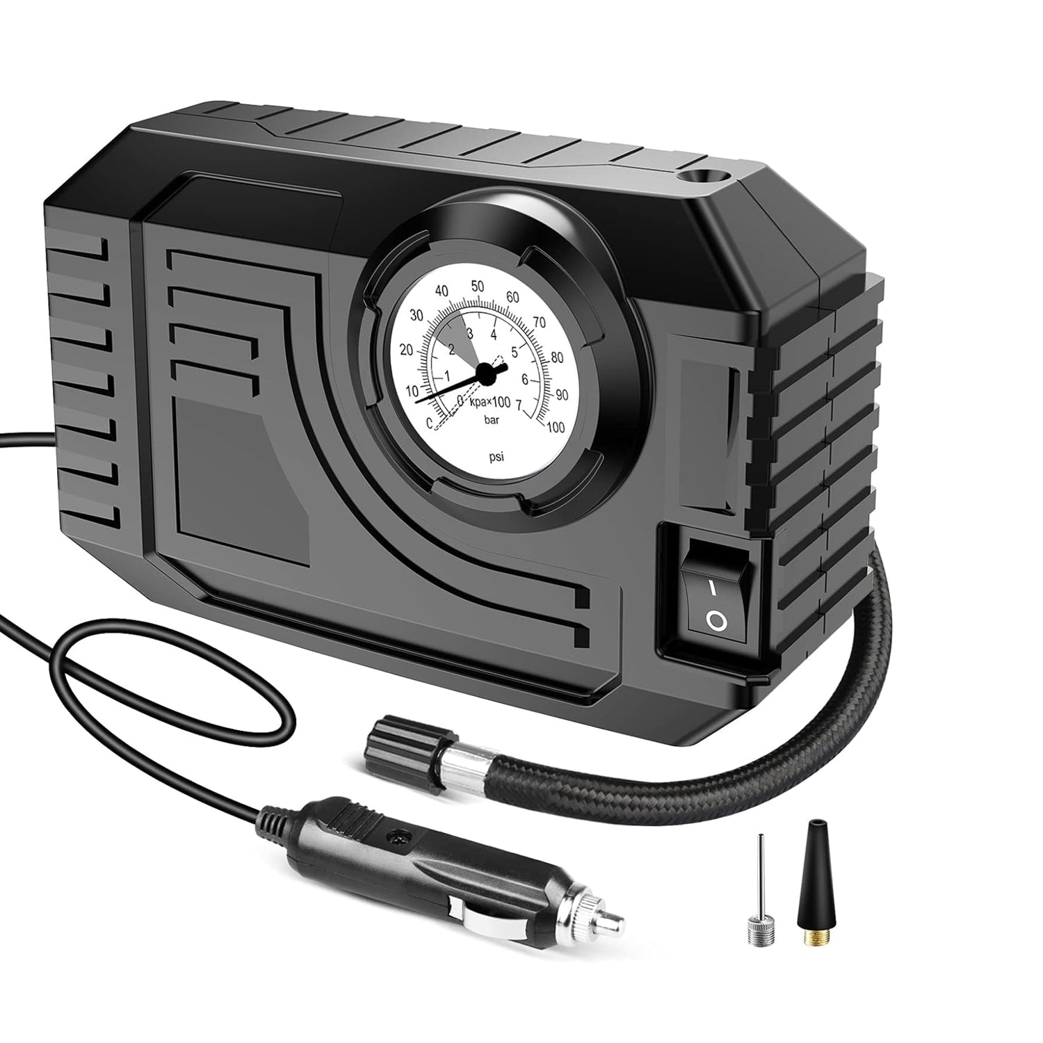 12V Portable Tire Inflator Air Compressor – Compact Pump for Car, Bike & Inflatables - DailyFixx 