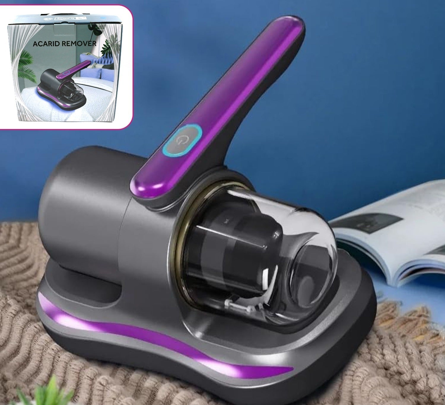 0227 Powerful Suction Portable Handheld Vacuum Cleaner - Low Noise Vacuum Cleaner For Bed - Cordless Vacuum Cleaner For Car Seat Crevices Pillows Mattresses Sofas Wireless Anti Dust And Mite Cleaner