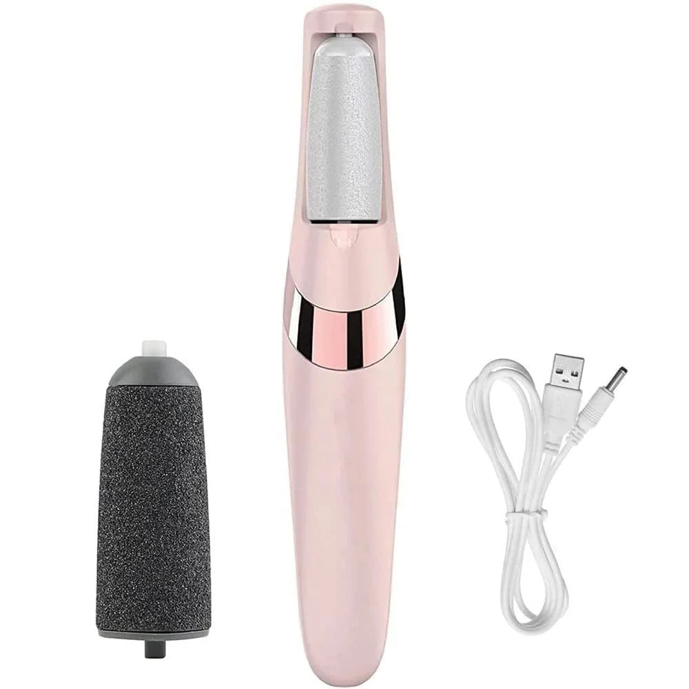 Electric Foot File & Callus Remover (Rechargeable, Dual-Roller) At-Home Pedicure Tool for Soft, Smooth Feet