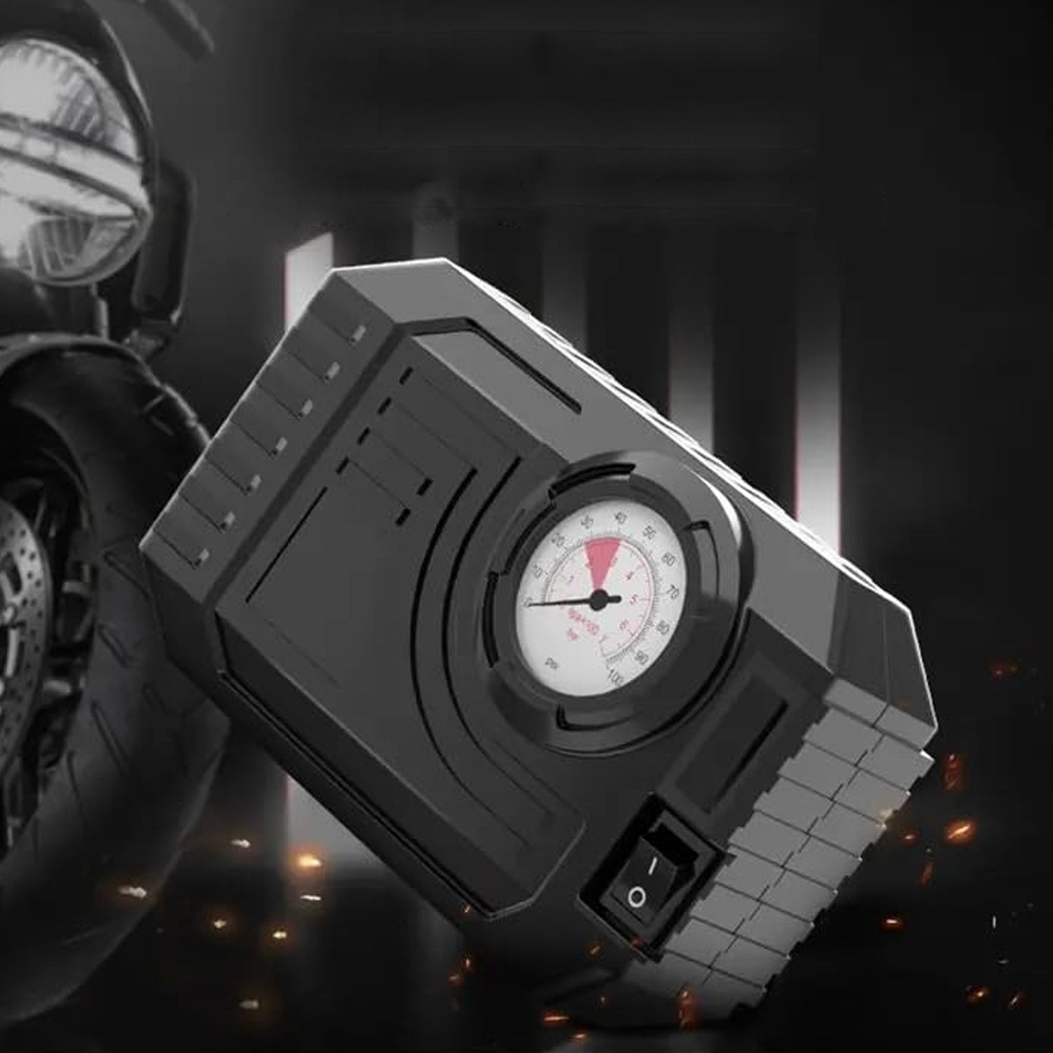 12V Portable Tire Inflator Air Compressor – Compact Pump for Car, Bike & Inflatables - DailyFixx 
