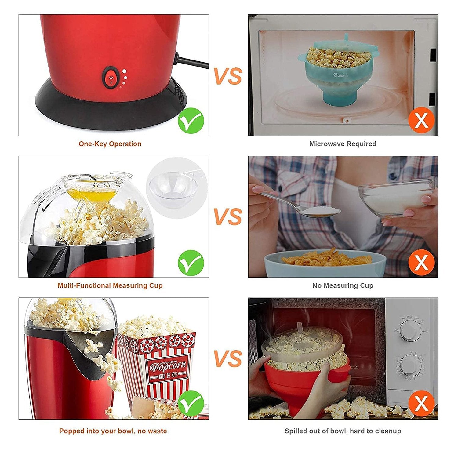 2513 Hot Air Popcorn Popper Electric Machine Snack Maker