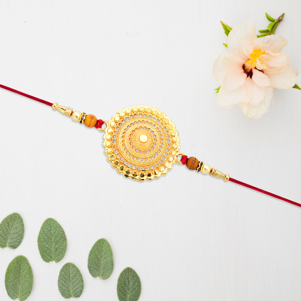 Golden Flower Rakhi